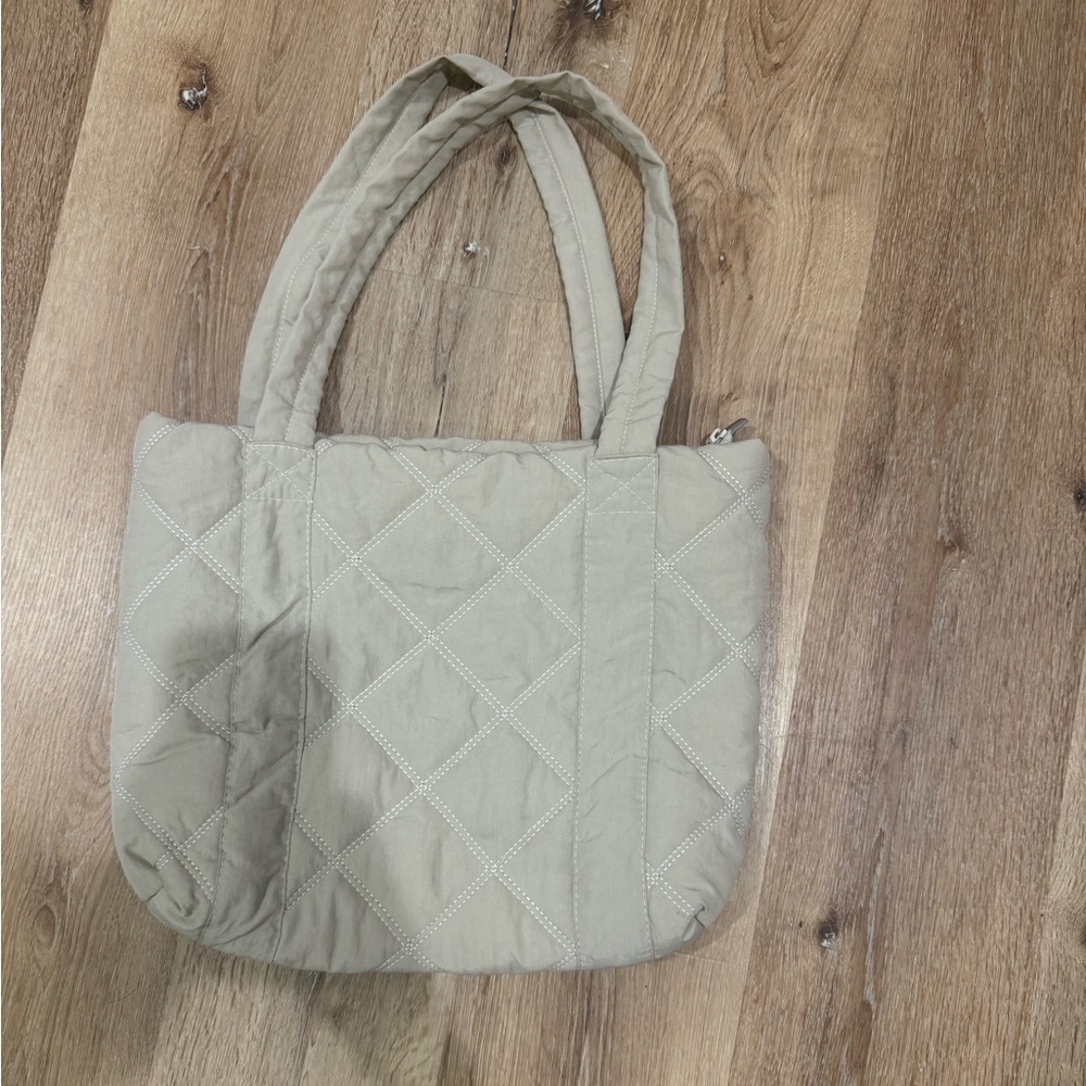 Elegant Cream Quilted Tote Bag
